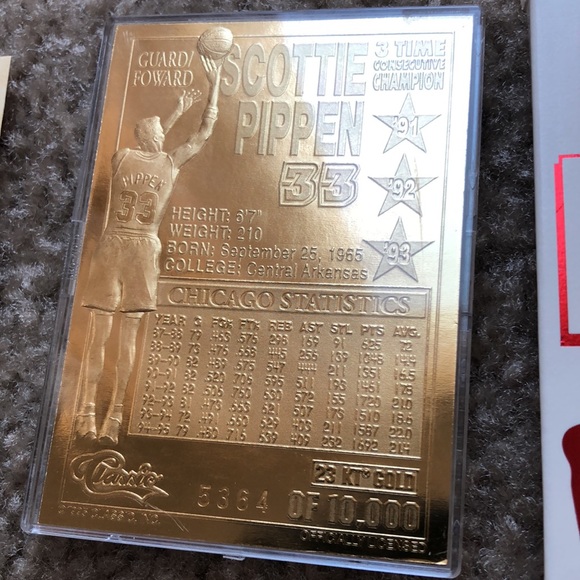 1995 Classic Scottie Pippen 23 Karat Gold Card - Picture 4 of 8